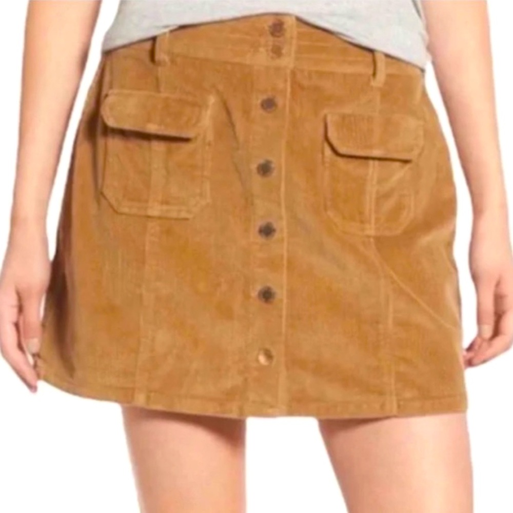 Corduroy Pocket Front Mini Skirt